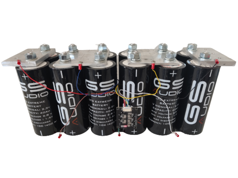 GS Audio akkupaketti 14×42 cm – 12 LTO-kennoa – 2.3V 45Ah
