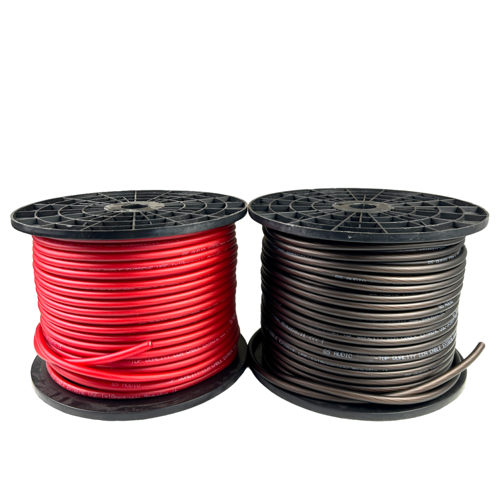 CCA cable - 100 meters - 1*10 sq. mm (ext 8.8mm) - red/black ultraflexible sheath