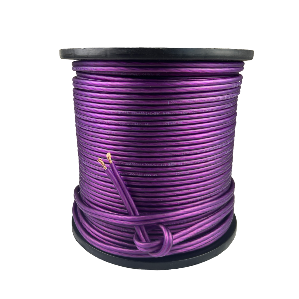 CCA-kaapeli – 2×3 mm² – 100 m rulla – ulkohalkaisija 5×10 mm