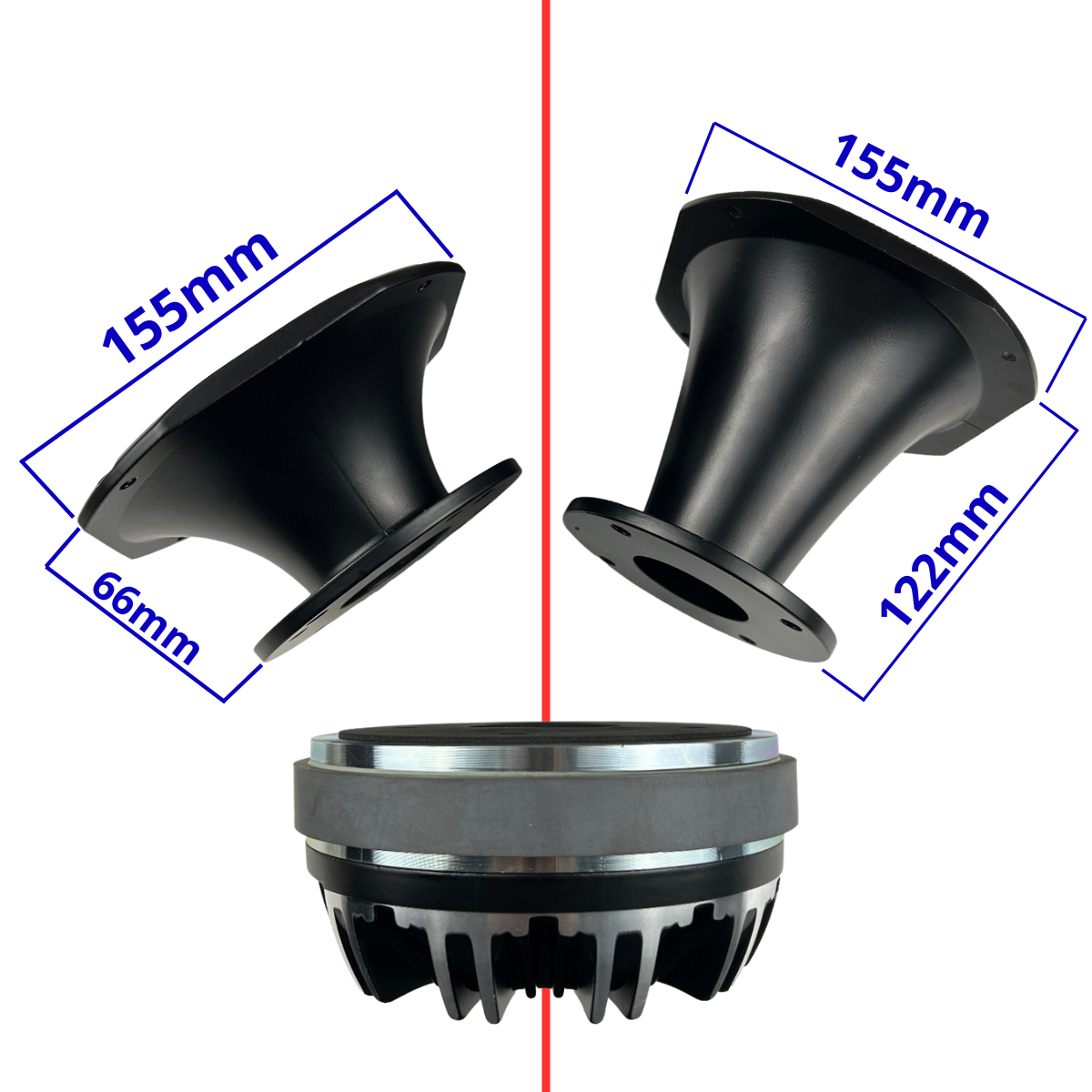 Gs Audio Driver/Tweeter TW75 - 0.6/14kHz - 8 Ohm - 300 WRMS + horns