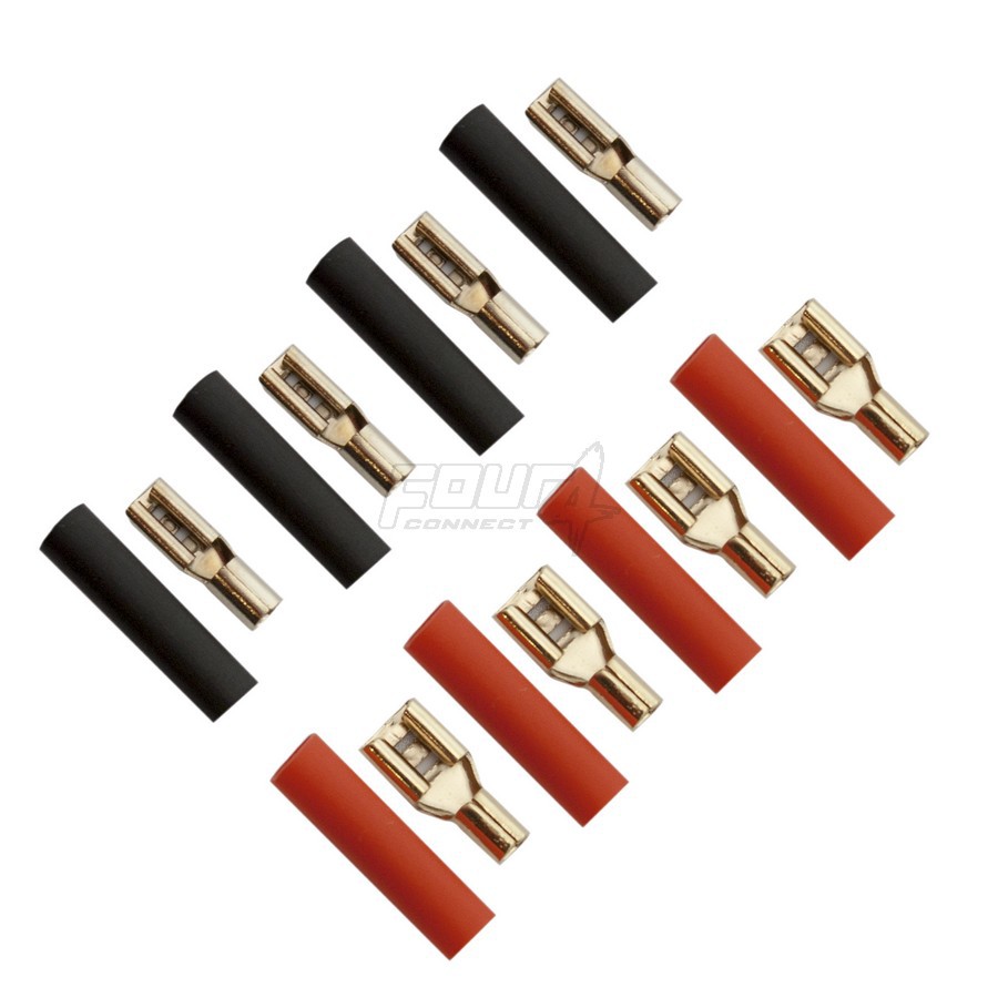 FOUR Connect 4-690752 lattaliitin 2.5mm2 - 2x2.8mm/2x4.8mm punainen + 2x2.8mm/2x4.8mm musta