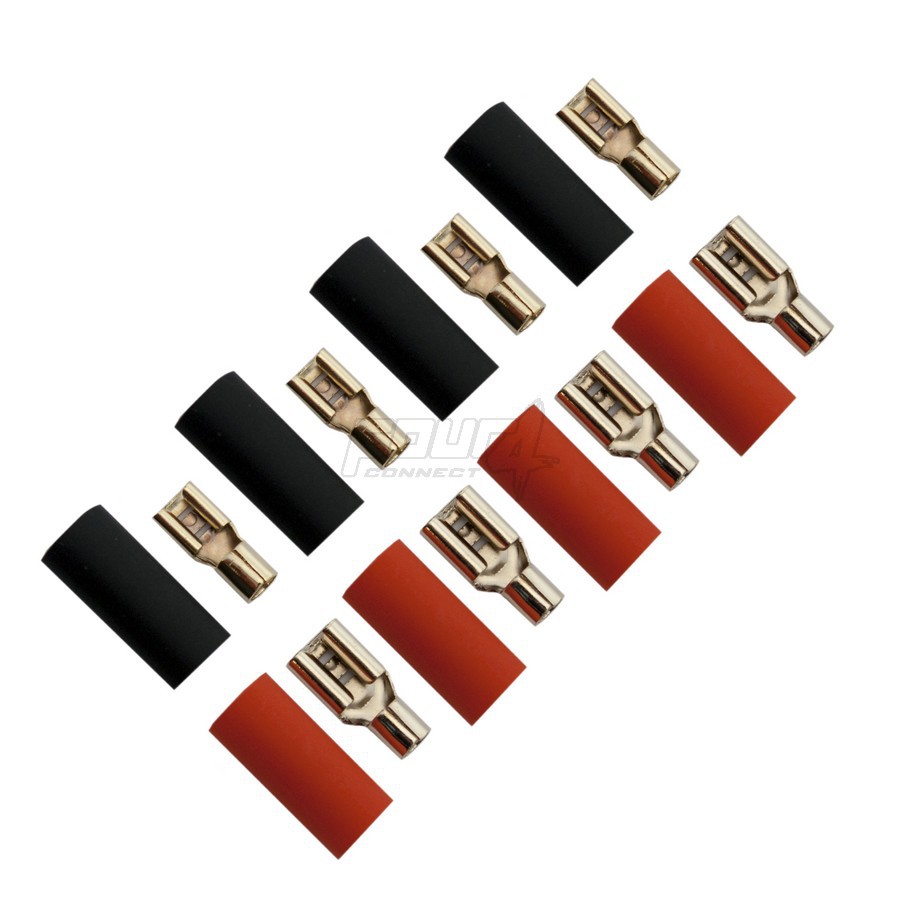 FOUR Connect 4-690756 lattaliitin 6.0mm2 - 2x4.8mm/2x6.3mm punainen + 2x4.8mm/2x6.3mm musta