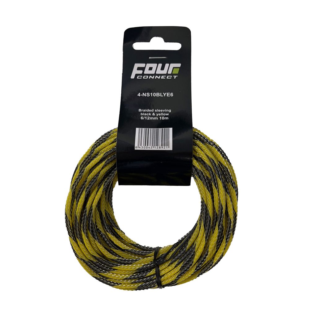 FOUR Connect 4-NS10BLYE6 nylonsukka musta-keltainen 6/12mm 10m